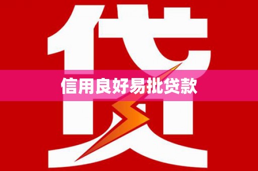 于洪信用良好易批贷款