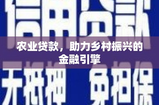 学甲农业贷款，助力乡村振兴的金融引擎