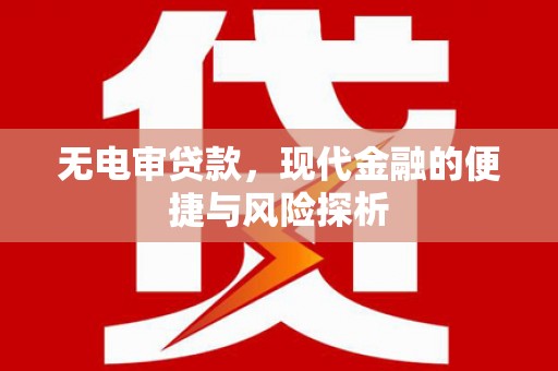 志丹无电审贷款，现代金融的便捷与风险探析