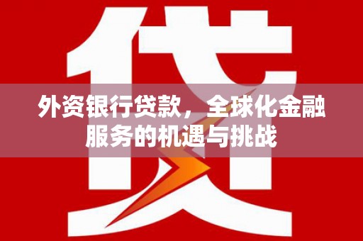 凤山外资银行贷款，全球化金融服务的机遇与挑战
