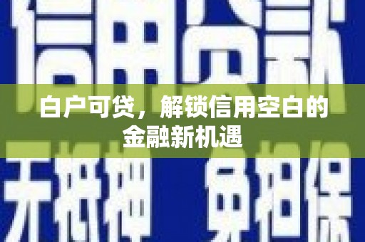 凤城白户可贷，解锁信用空白的金融新机遇